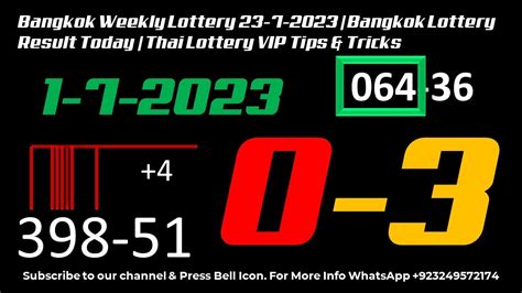 Bangkok Weekly Lottery 23.